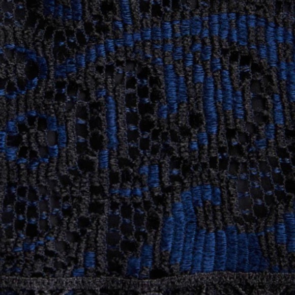 Nanette Lepore Romantics Lace Crochet Top Tank Navy Blue Black 4 - Picture 5 of 11
